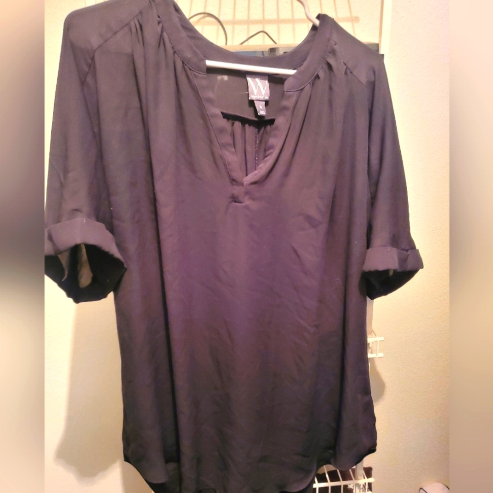 Women's Worthington V-Neck Short Sleeve Tunic Top (Size XL)